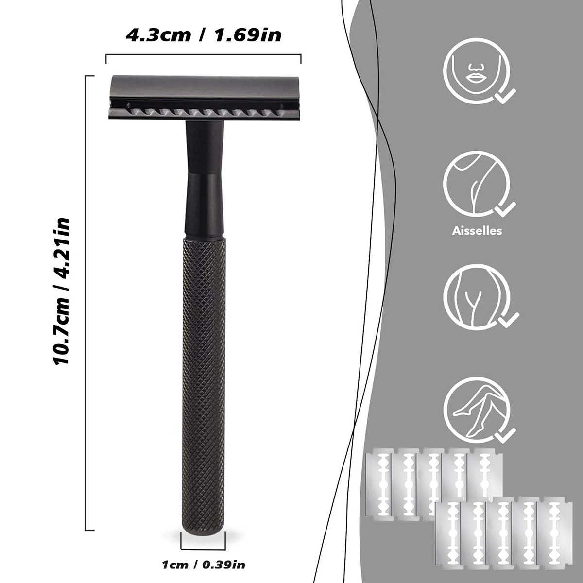 남성용 블랙 무게추 손잡이 안전 면도기, 10개의 더블 - Safety Razor Handle 리뷰 및 가격