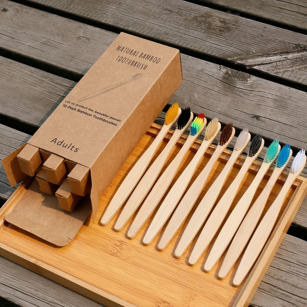 10PCS 다채로운 칫솔 천연 대나무 칫솔 세트 부드러 - Bamboo Toothbrush 리뷰 및 가격