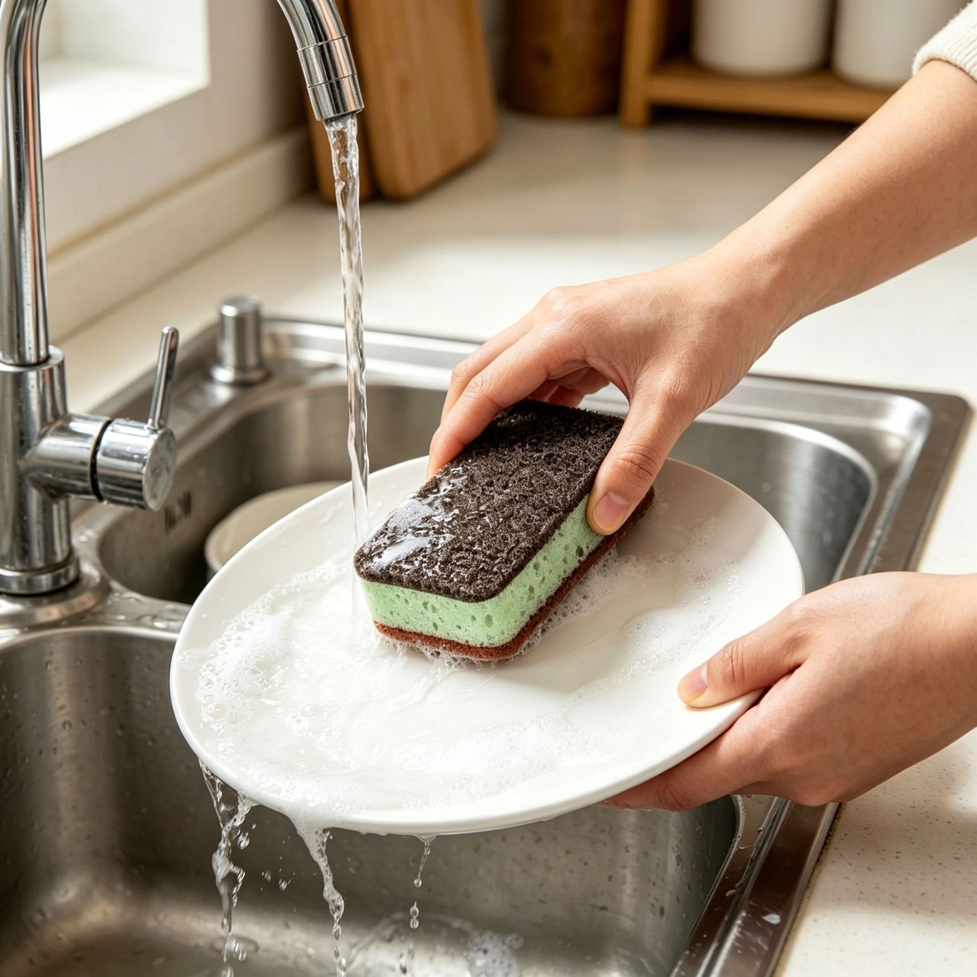 두꺼운 양면 주방 스펀지 |   논스틱 기름때 제거 설 - Eco Sponge 리뷰 및 가격